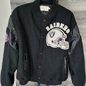 Vintage Oakland Raiders Football Jacket Men XL Chalk Line Team NFL American...